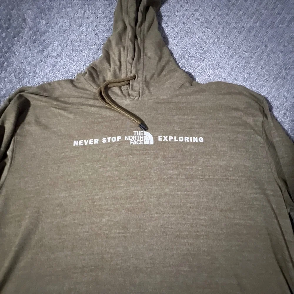 The North Face Hoodie Mens XL Olive Green Long Sleeve Tee A532D SP21 Heathered‎